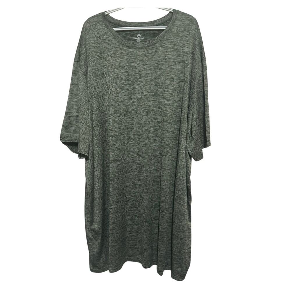 Real Essentials Men's Green Heather Gray Short Sleeve T-Shirt Size 5XT